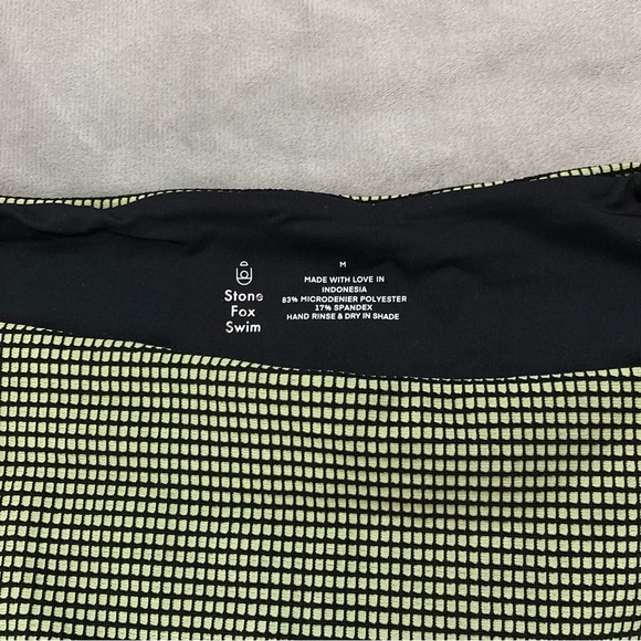 New Stone Fox Swim Senna Bikini Bottoms Sage Grid - Picture 11 of 12